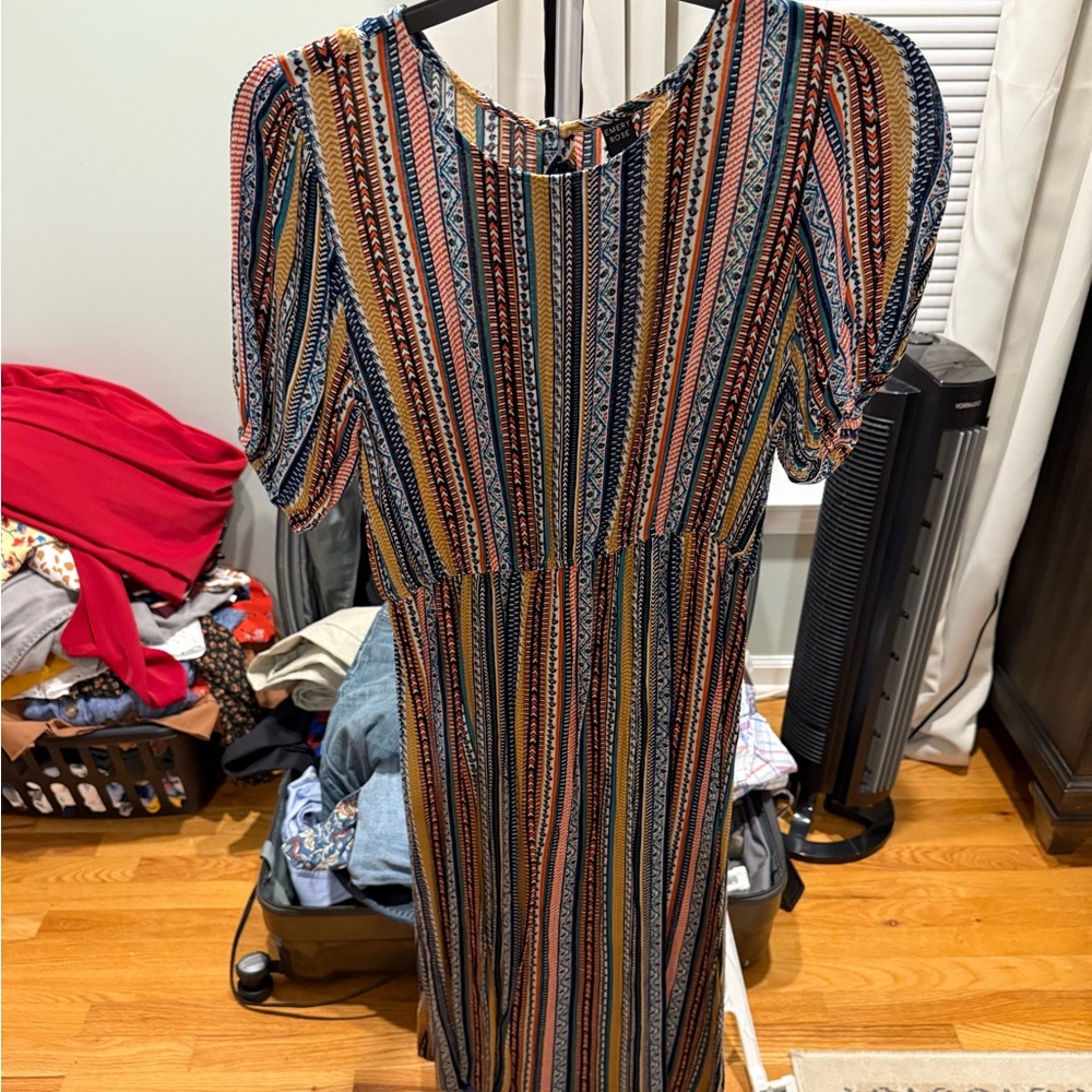 Colorful Striped Long Sleeve Dress
